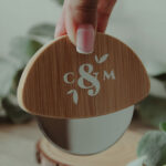 Cortapizzas de bambú personalizado | Bodas